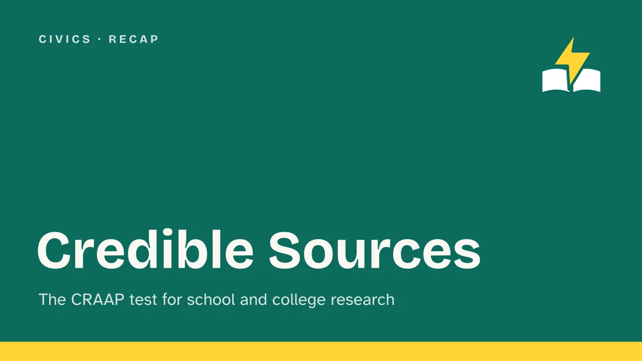 Slide 1 of the presentation on Credible Sources for Research: Credible Sources