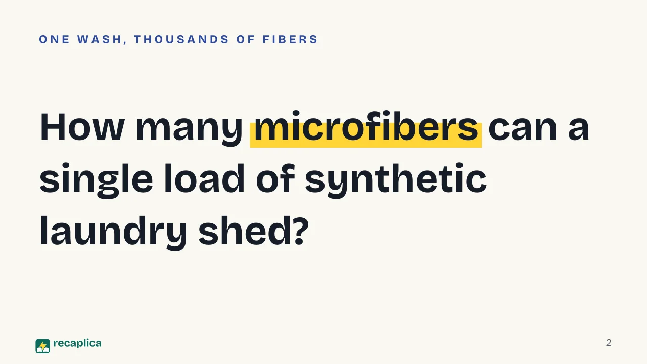 Slide 2 of the presentation on Fast Fashion: How many microfibers can a single load of synthetic laundry shed?