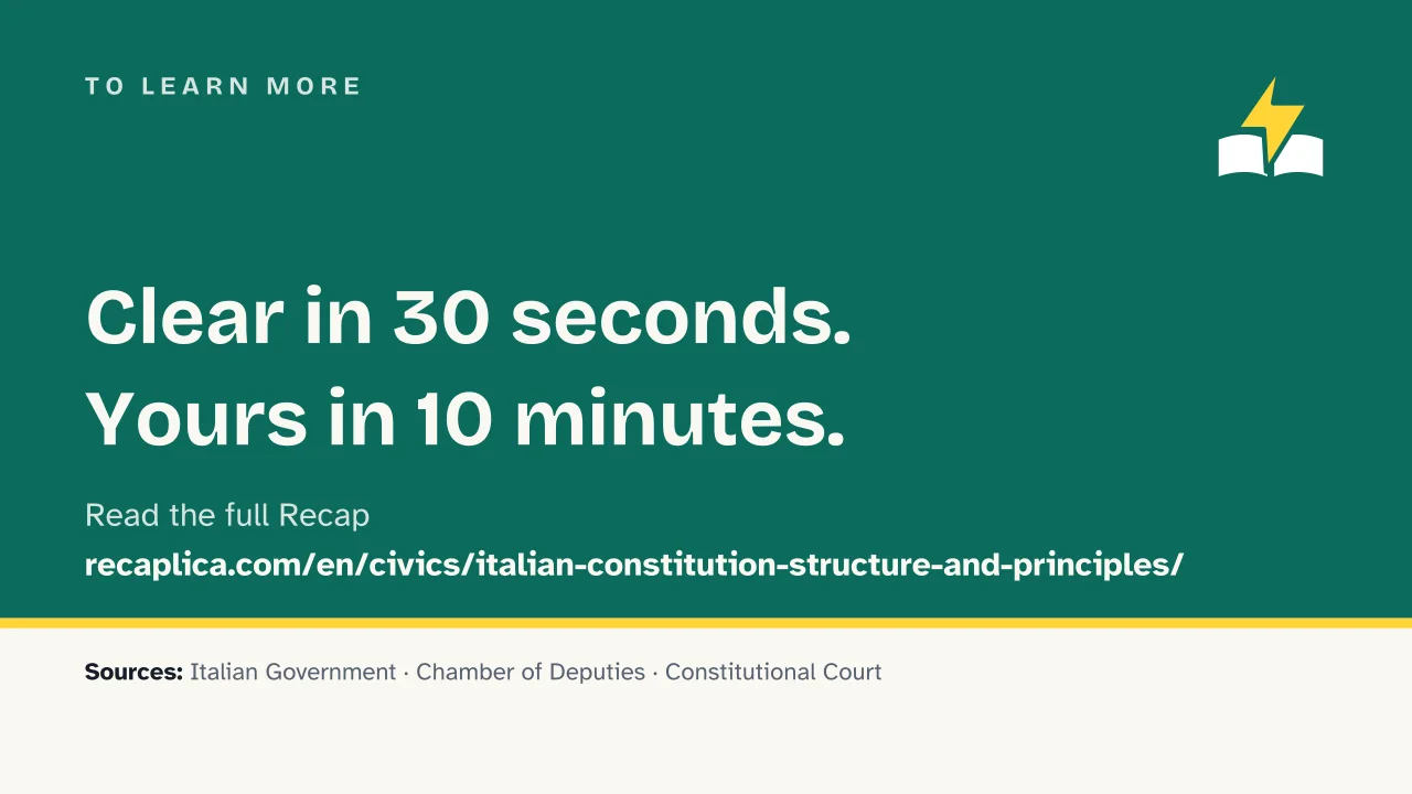 Slide 17 of the presentation on Italian Constitution: To learn more