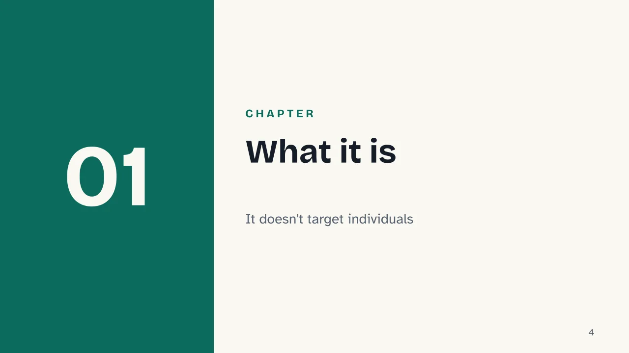 Slide 4 of the presentation on Mass Surveillance: Chapter 01: What it is