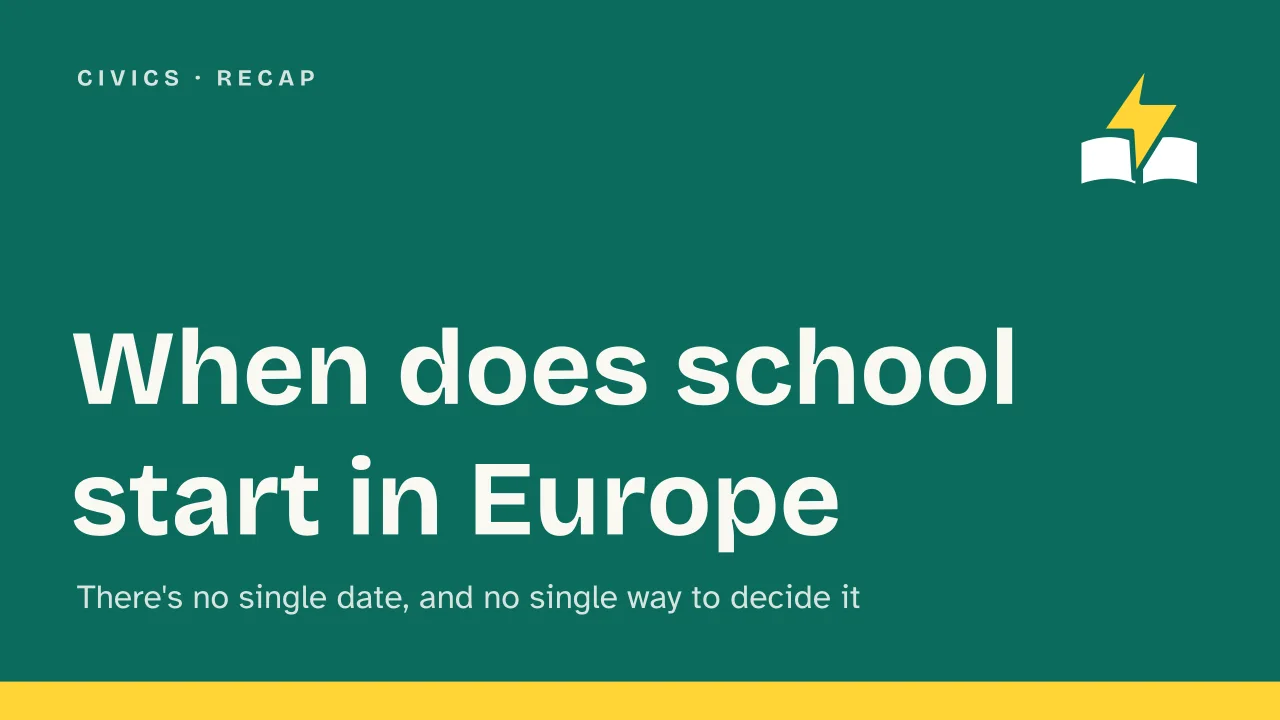 Slide 1 of the presentation on School Start Dates in Europe 2026/2027: When does school start in Europe