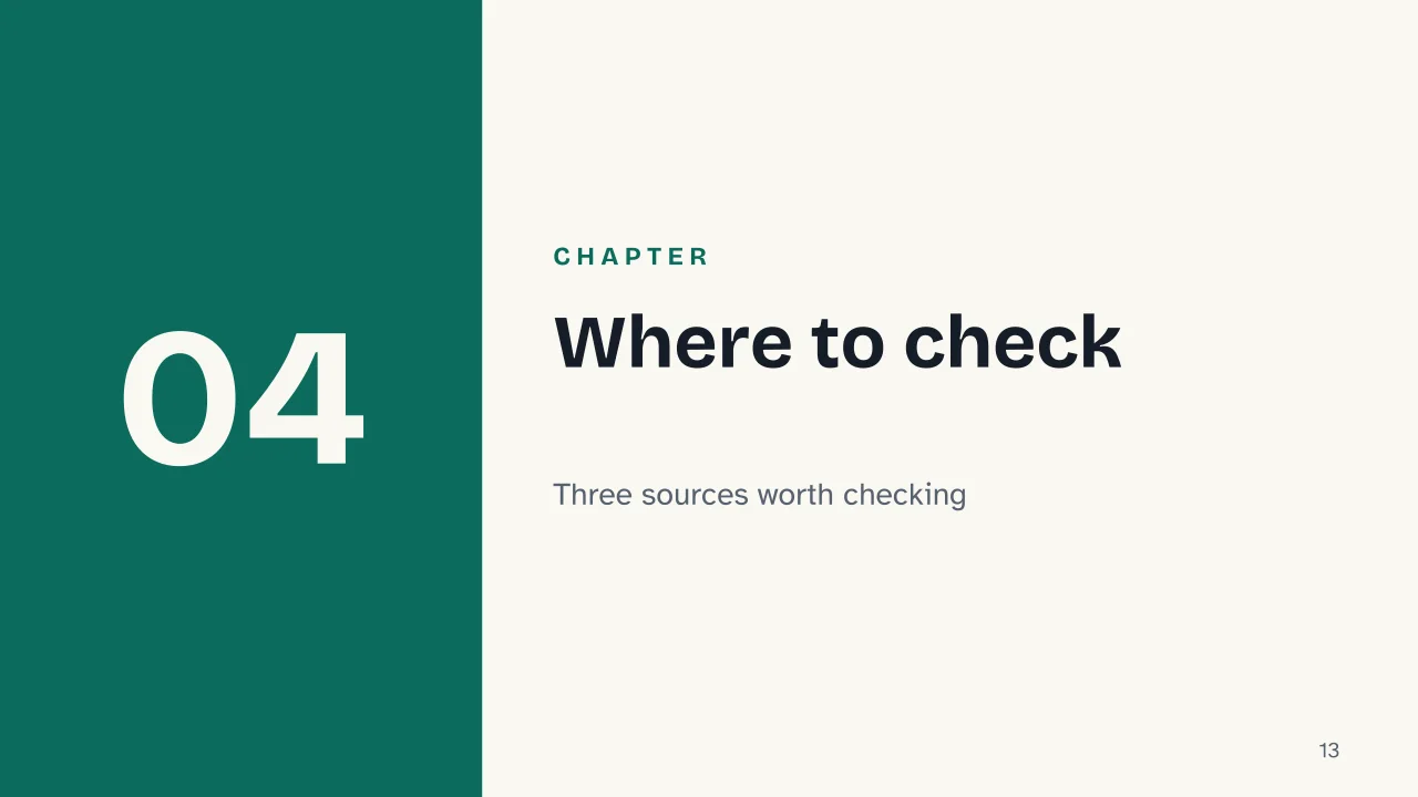 Slide 13 of the presentation on Travel Vaccinations: Chapter 04: Where to check