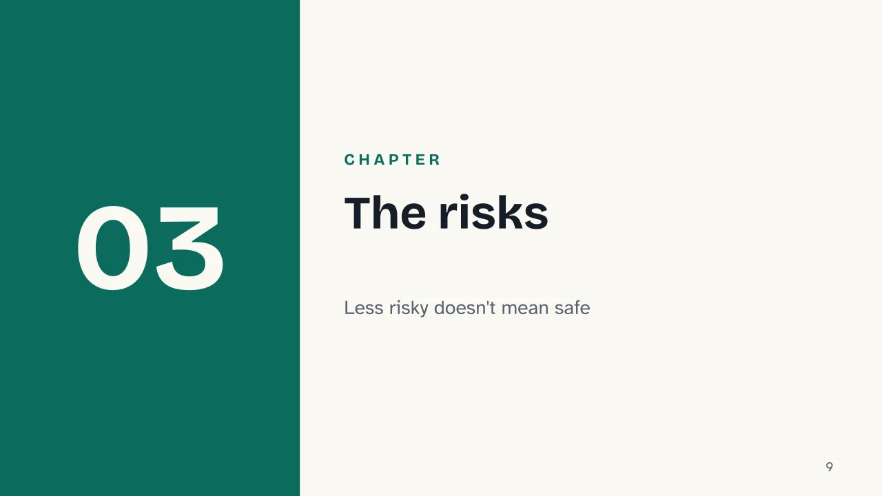 Slide 9 of the presentation on Bonds: Chapter 03: The risks