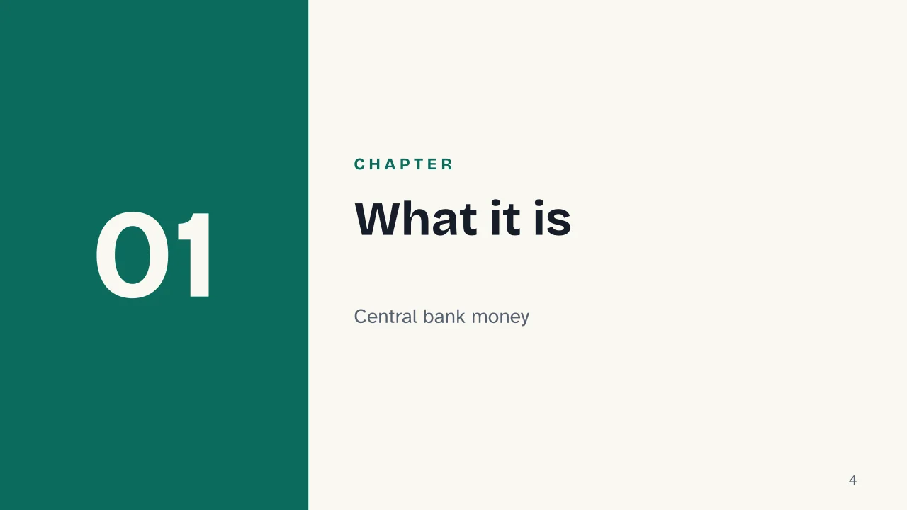 Slide 4 of the presentation on CBDC: Chapter 01: What it is