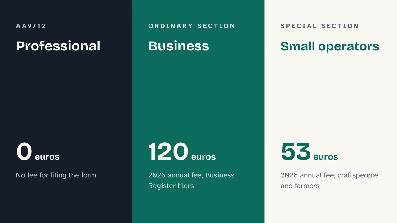 Slide 13 of the presentation on How to Open a Partita IVA Under Italy's Flat-Rate Tax Regime: Professional · Business · Small operators