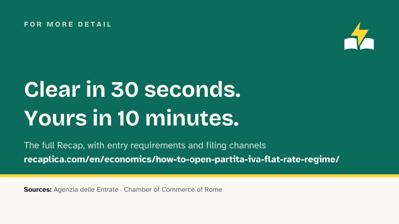 Slide 17 of the presentation on How to Open a Partita IVA Under Italy's Flat-Rate Tax Regime: For more detail