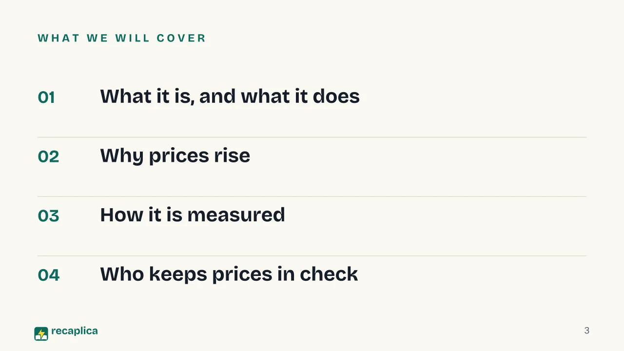 Slide 3 of the presentation on Inflation: What we will cover