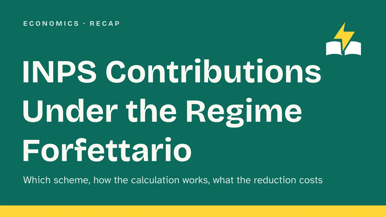 Slide 1 of the presentation on INPS Contributions Under Italy's Regime Forfettario, How They Work: INPS Contributions Under the Regime Forfettario