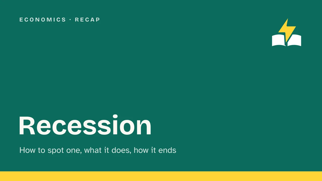 Slide 1 of the presentation on Recession: Recession