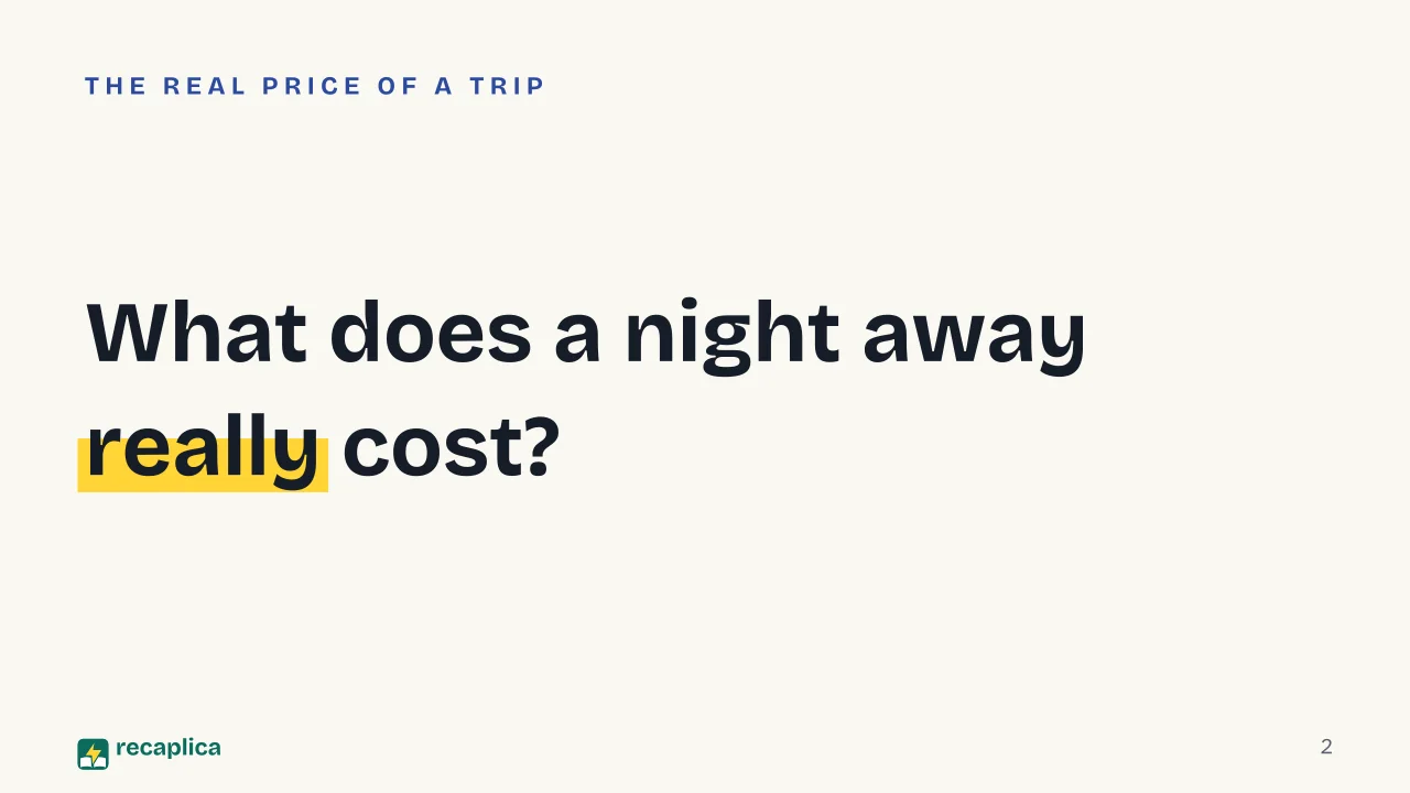 Slide 2 of the presentation on Tourist Tax, What It Is, Who Pays It and How Much It Costs: What does a night away really cost?