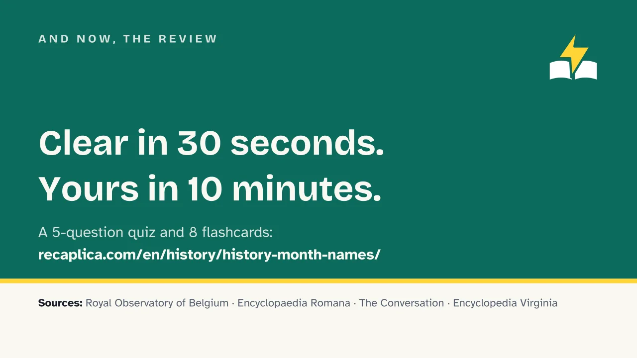 Slide 18 of the presentation on Why September Isn't the Seventh Month: And now, the review