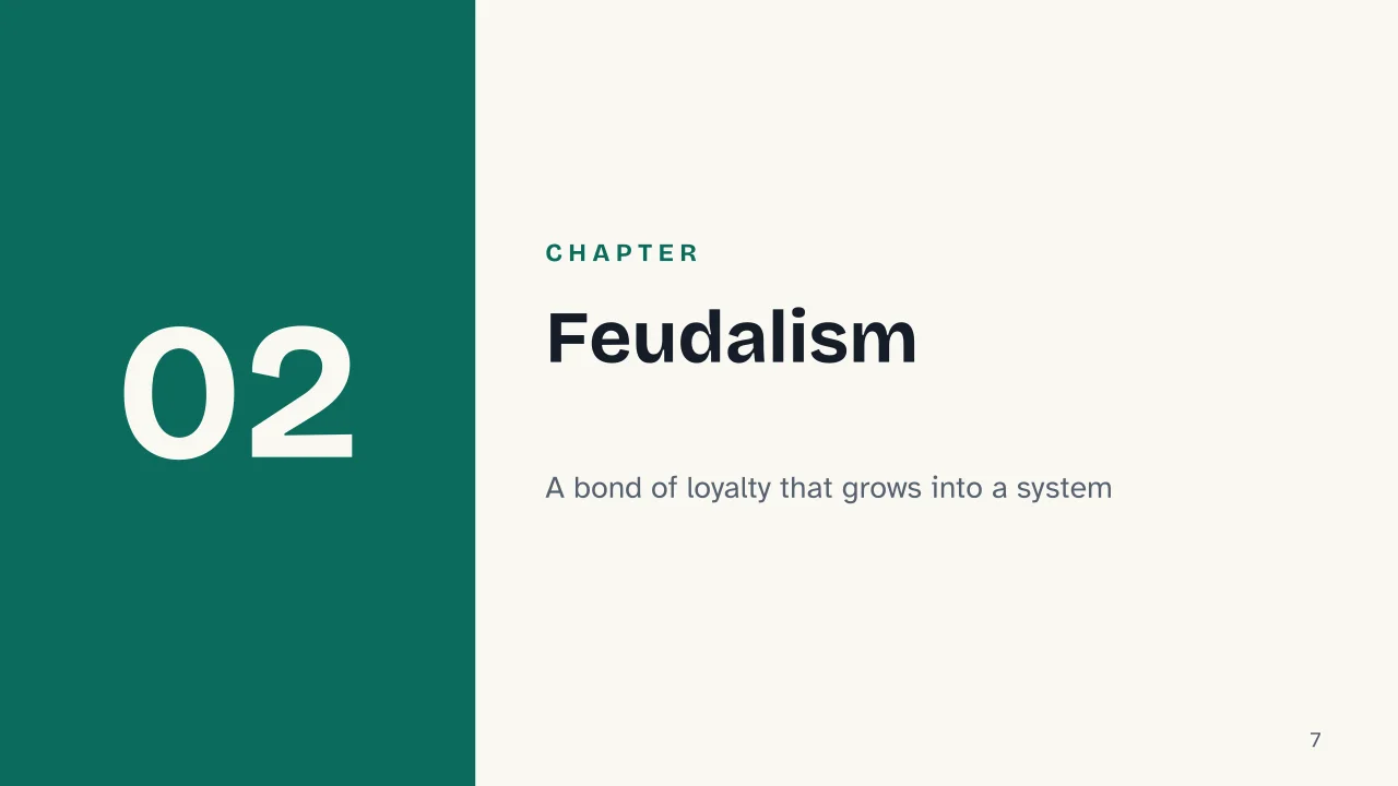 Slide 7 of the presentation on Middle Ages: Chapter 02: Feudalism