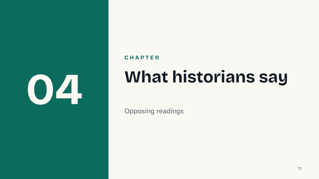 Slide 11 of the presentation on Trasformismo: Chapter 04: What historians say