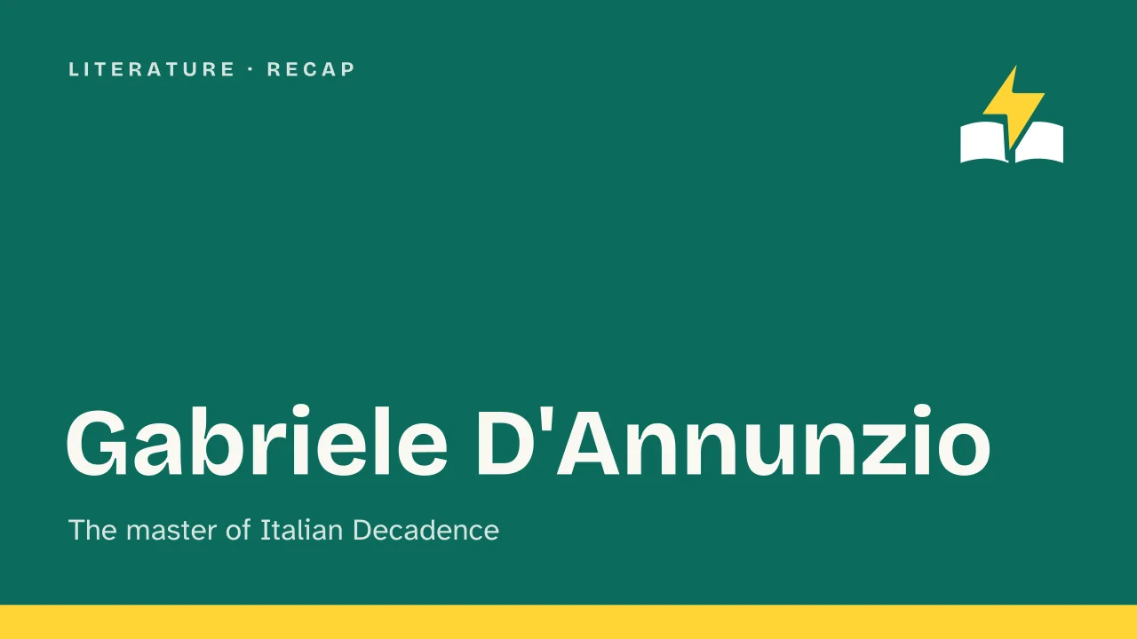 Slide 1 of the presentation on Gabriele D'Annunzio: Gabriele D'Annunzio