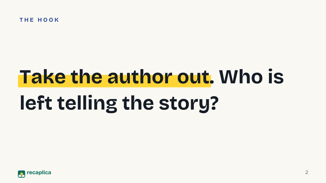 Slide 2 of the presentation on Giovanni Verga and Verismo: Take the author out. Who is left telling the story?