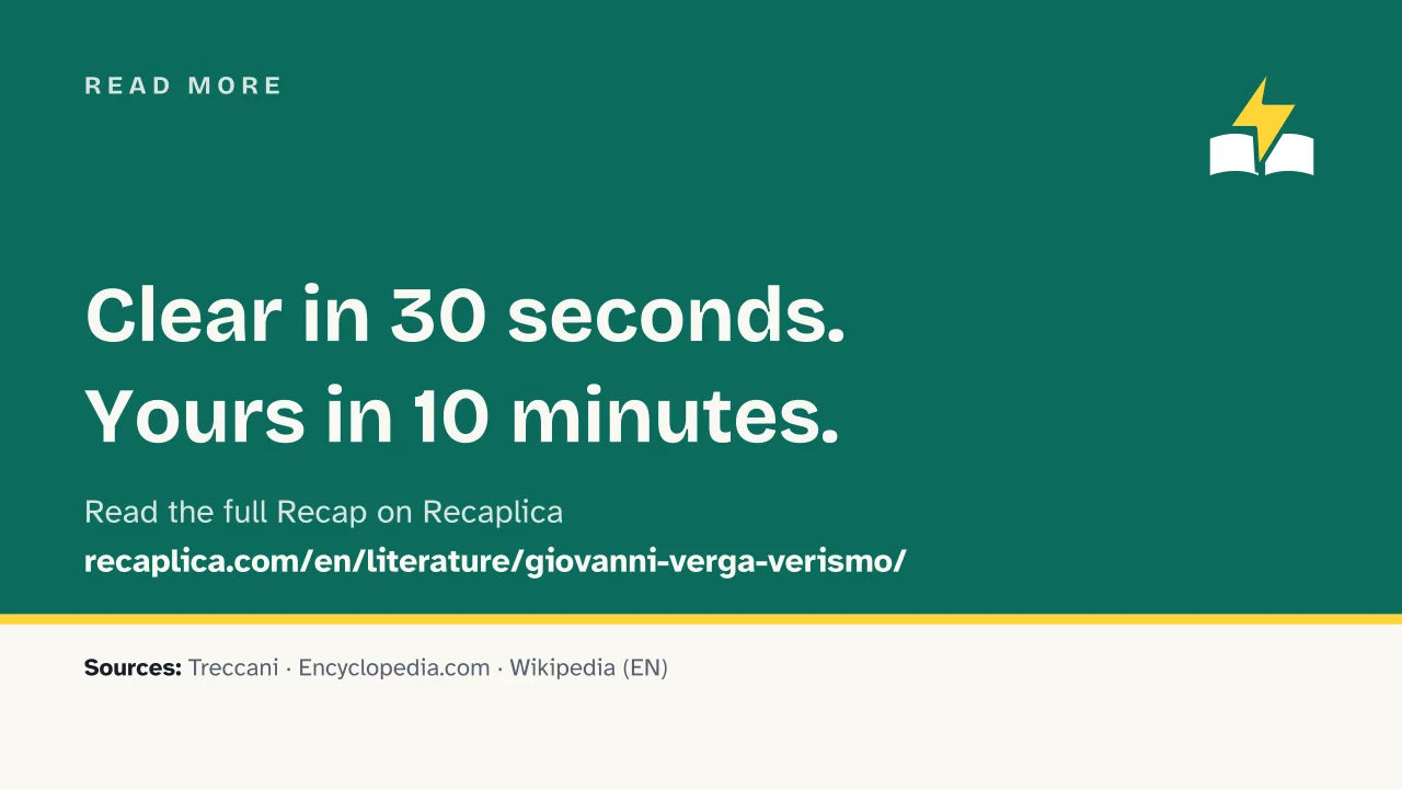 Slide 16 of the presentation on Giovanni Verga and Verismo: Read more