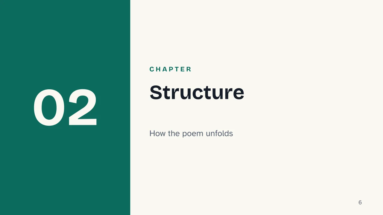 Slide 6 of the presentation on Of the Sepulchres: Chapter 02: Structure