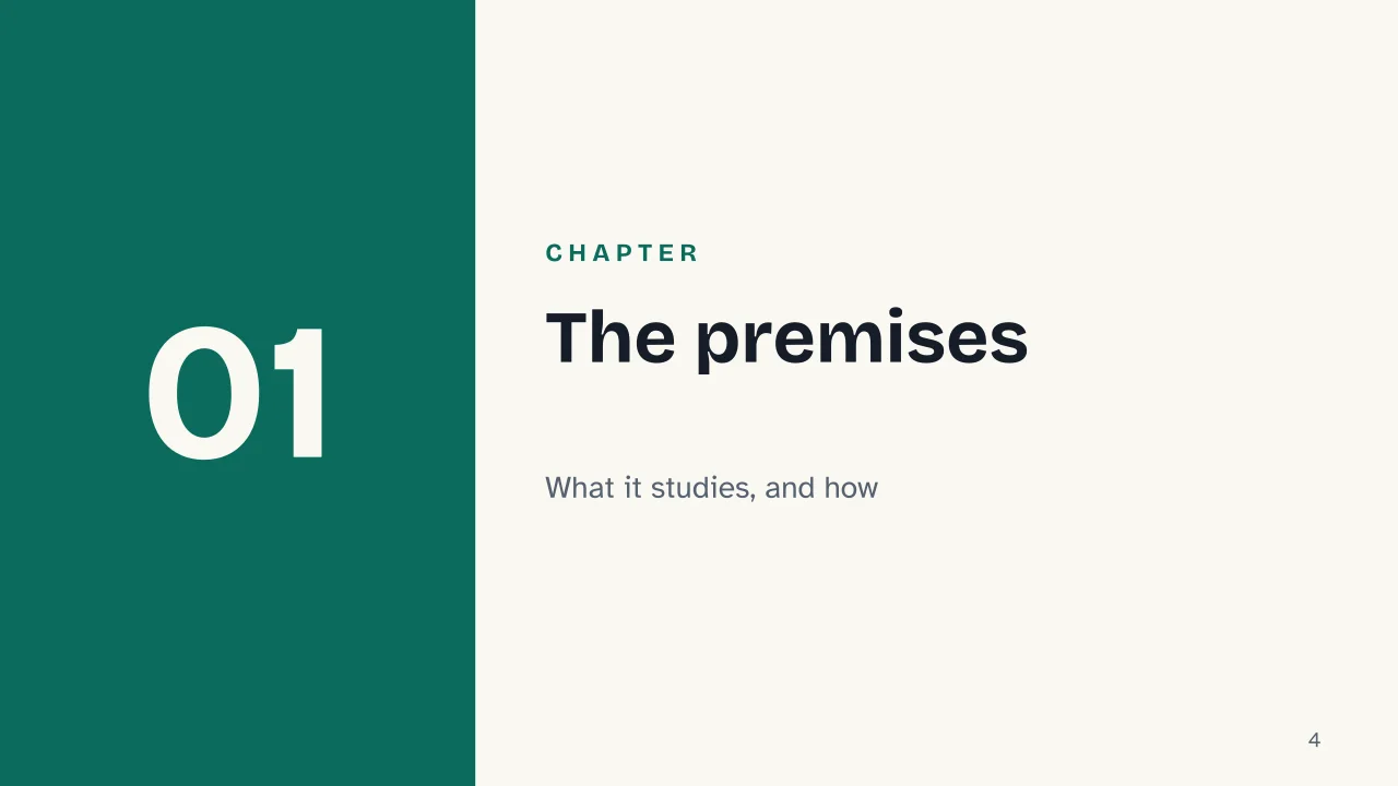 Slide 4 of the presentation on Behaviorism: Chapter 01: The premises