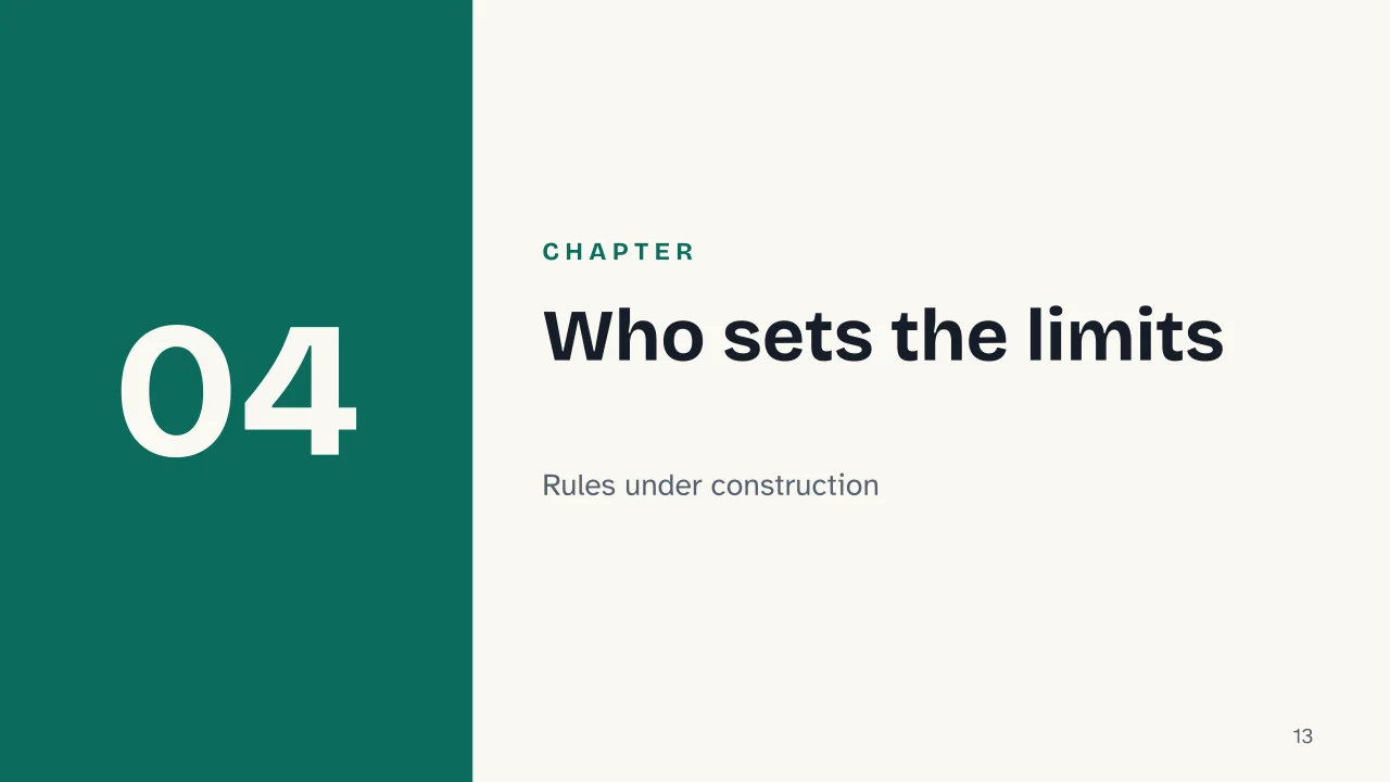 Slide 13 of the presentation on CRISPR: Chapter 04: Who sets the limits