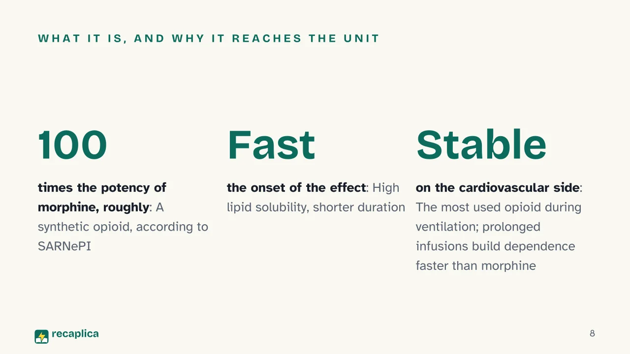 Slide 8 of the presentation on Fentanyl in the NICU: What it is, and why it reaches the unit