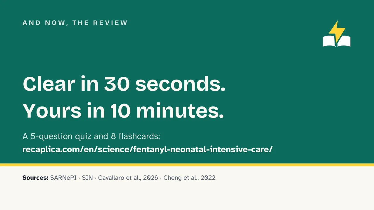 Slide 18 of the presentation on Fentanyl in the NICU: And now, the review