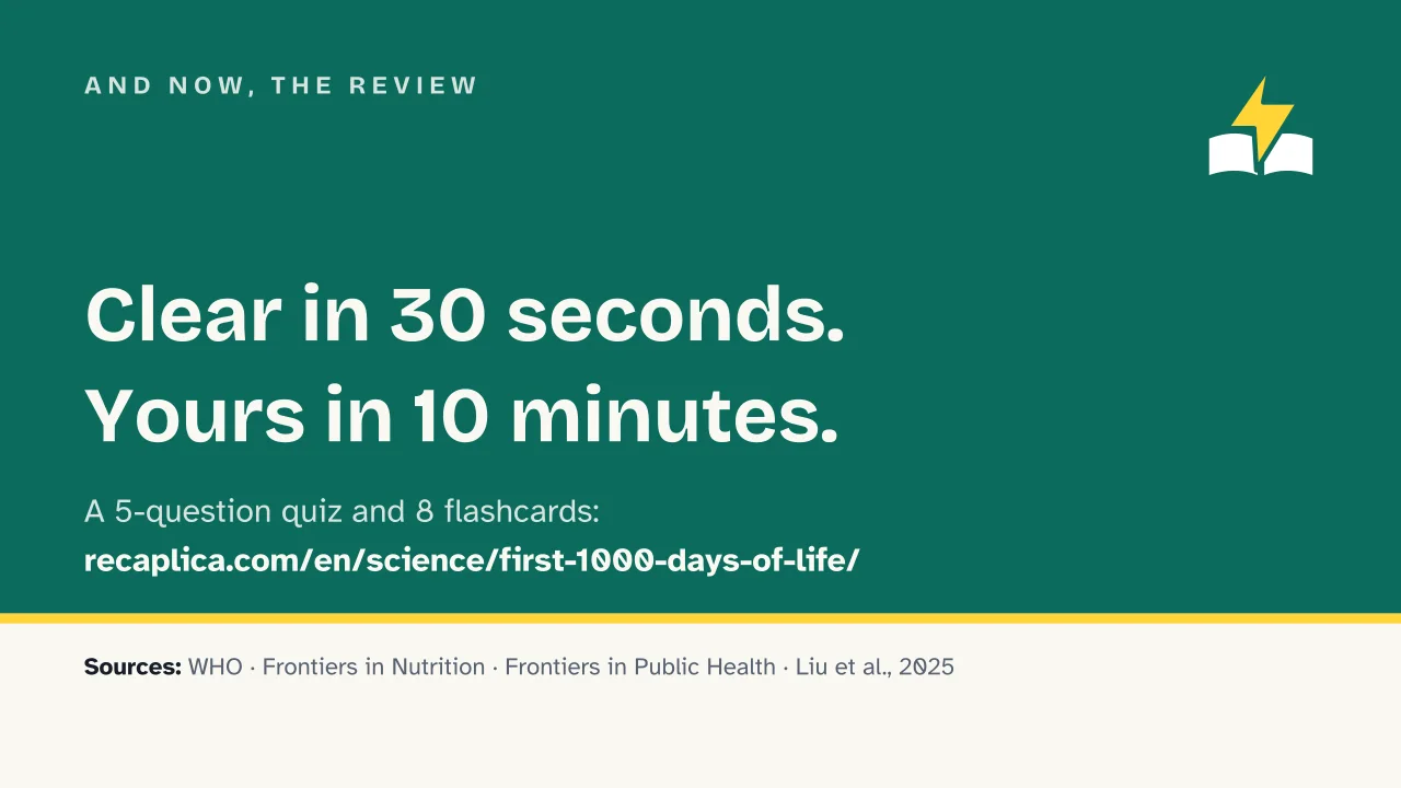 Slide 18 of the presentation on The First 1000 Days of Life: And now, the review