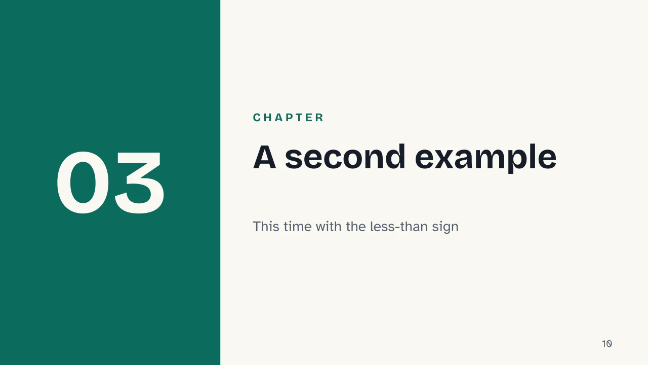 Slide 10 of the presentation on Inequalities with Square Roots: Chapter 03: A second example