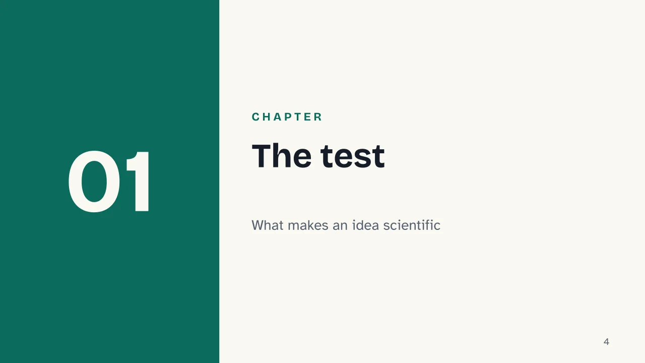 Slide 4 of the presentation on Psychological Science: Chapter 01: The test