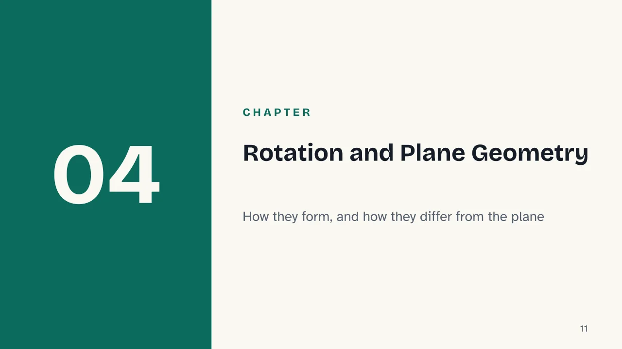 Slide 11 of the presentation on Solid Geometry: Chapter 04: Rotation and Plane Geometry