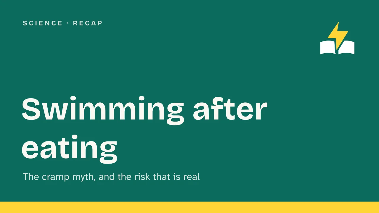 Slide 1 of the presentation on Swimming after eating: Swimming after eating