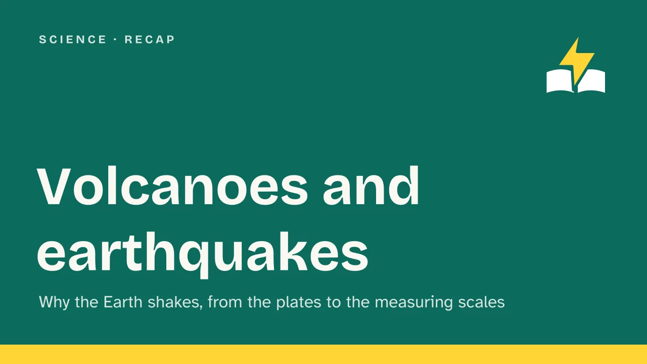 Slide 1 of the presentation on Volcanoes and Earthquakes: Volcanoes and earthquakes