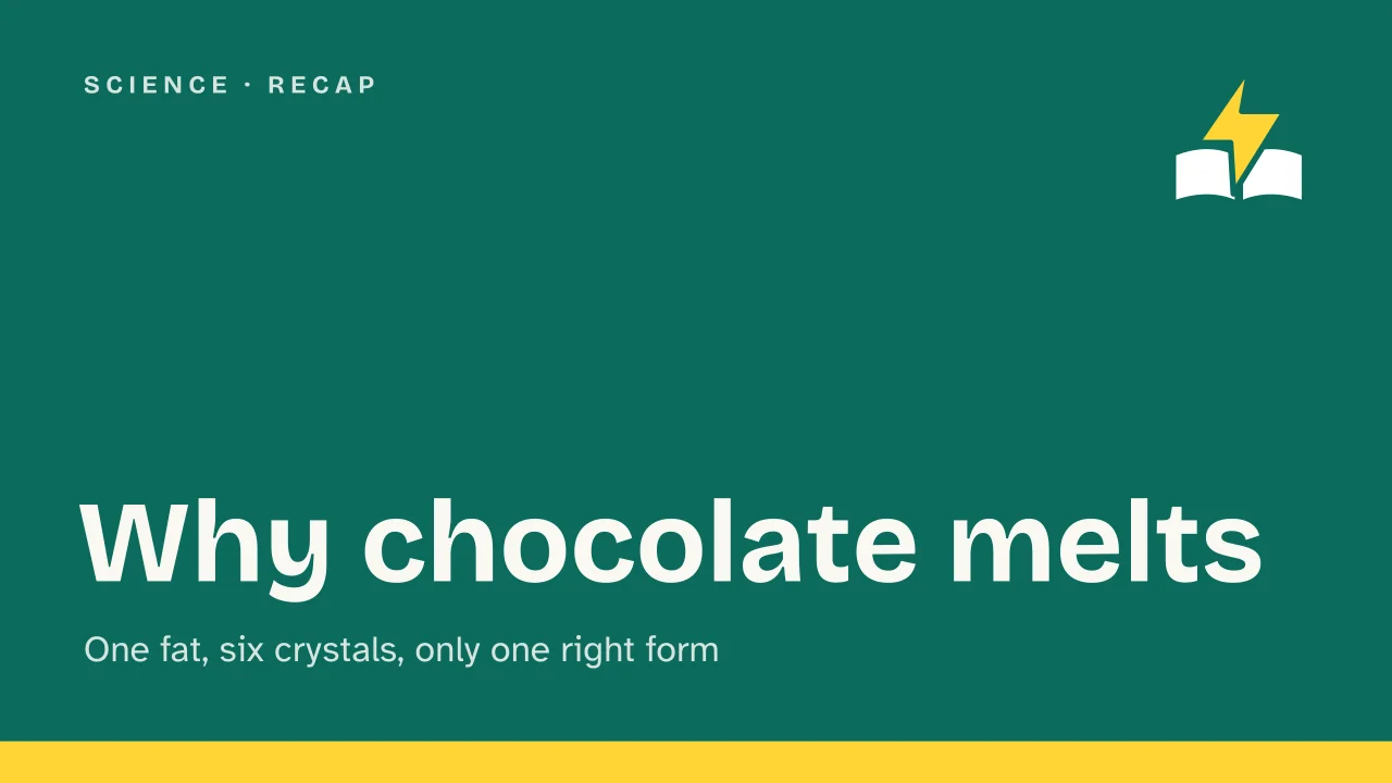 Slide 1 of the presentation on Why does chocolate melt in your mouth? The science of cocoa butter: Why chocolate melts