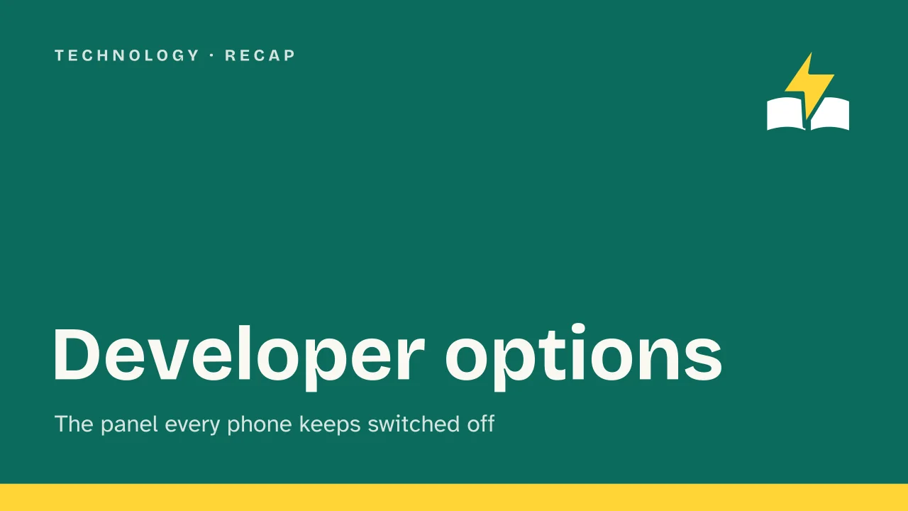 Slide 1 of the presentation on Developer Options: Developer options