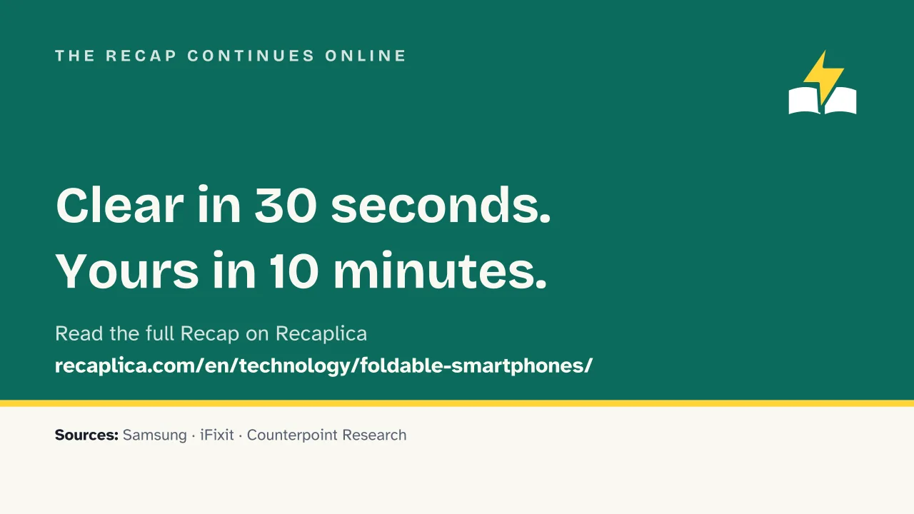 Slide 14 of the presentation on Foldable Smartphones: The Recap continues online