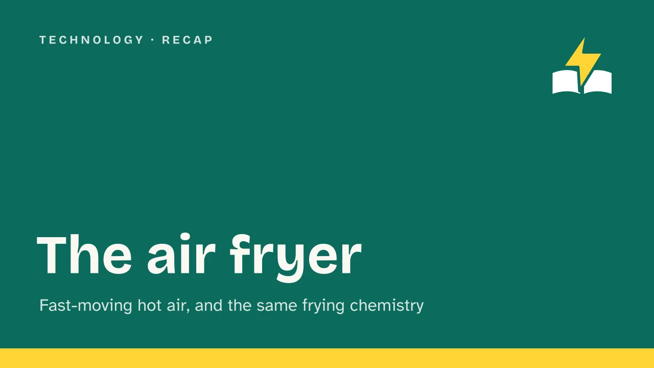 Slide 1 of the presentation on How air fryers work (and why they don't really fry anything): The air fryer