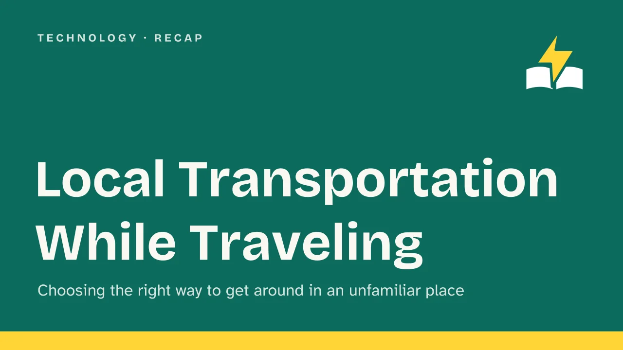 Slide 1 of the presentation on Local Transportation While Traveling: Local Transportation While Traveling