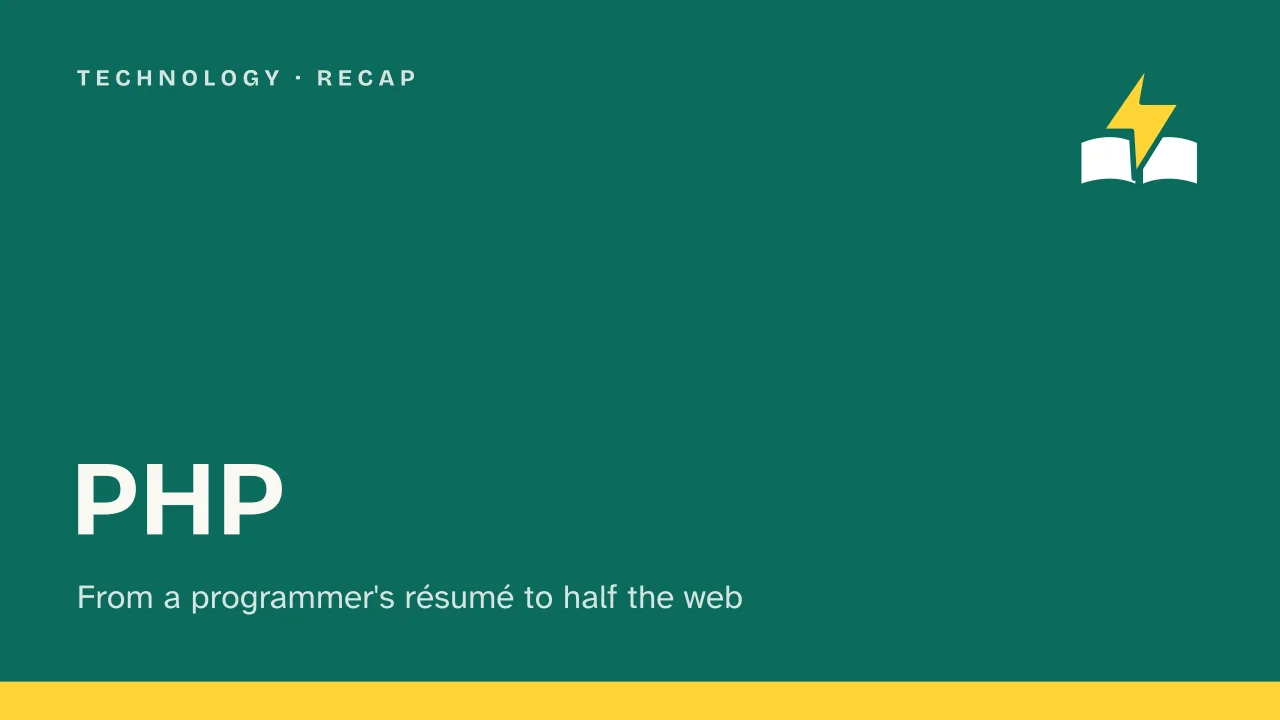 Slide 1 of the presentation on What is PHP? The programming language running the web: PHP