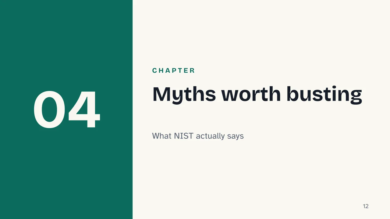 Slide 12 of the presentation on Blockchain: Chapter 04: Myths worth busting