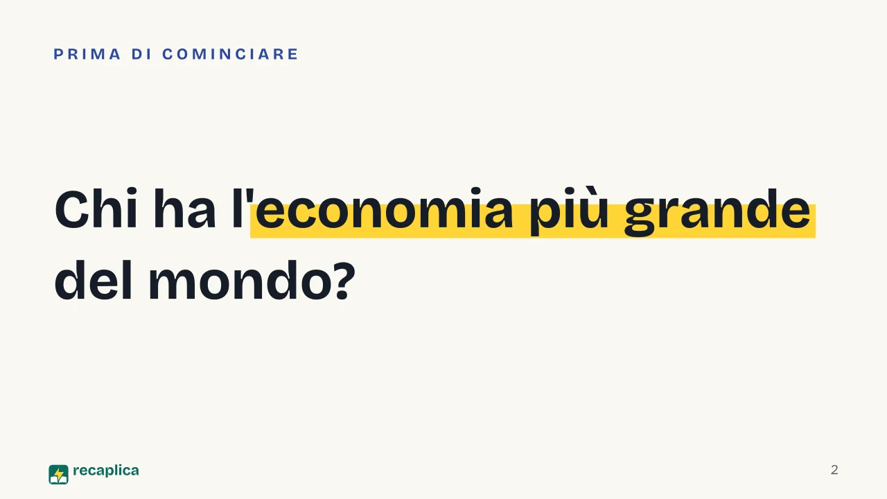 Slide 2 della presentazione su Paesi per PIL: Chi ha l'economia più grande del mondo?