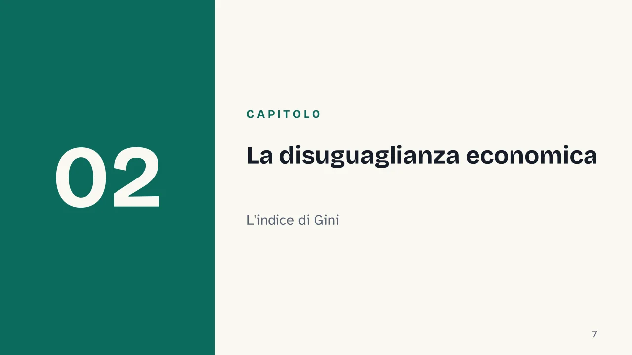 Slide 7 della presentazione su Povertà: Capitolo 02: La disuguaglianza economica