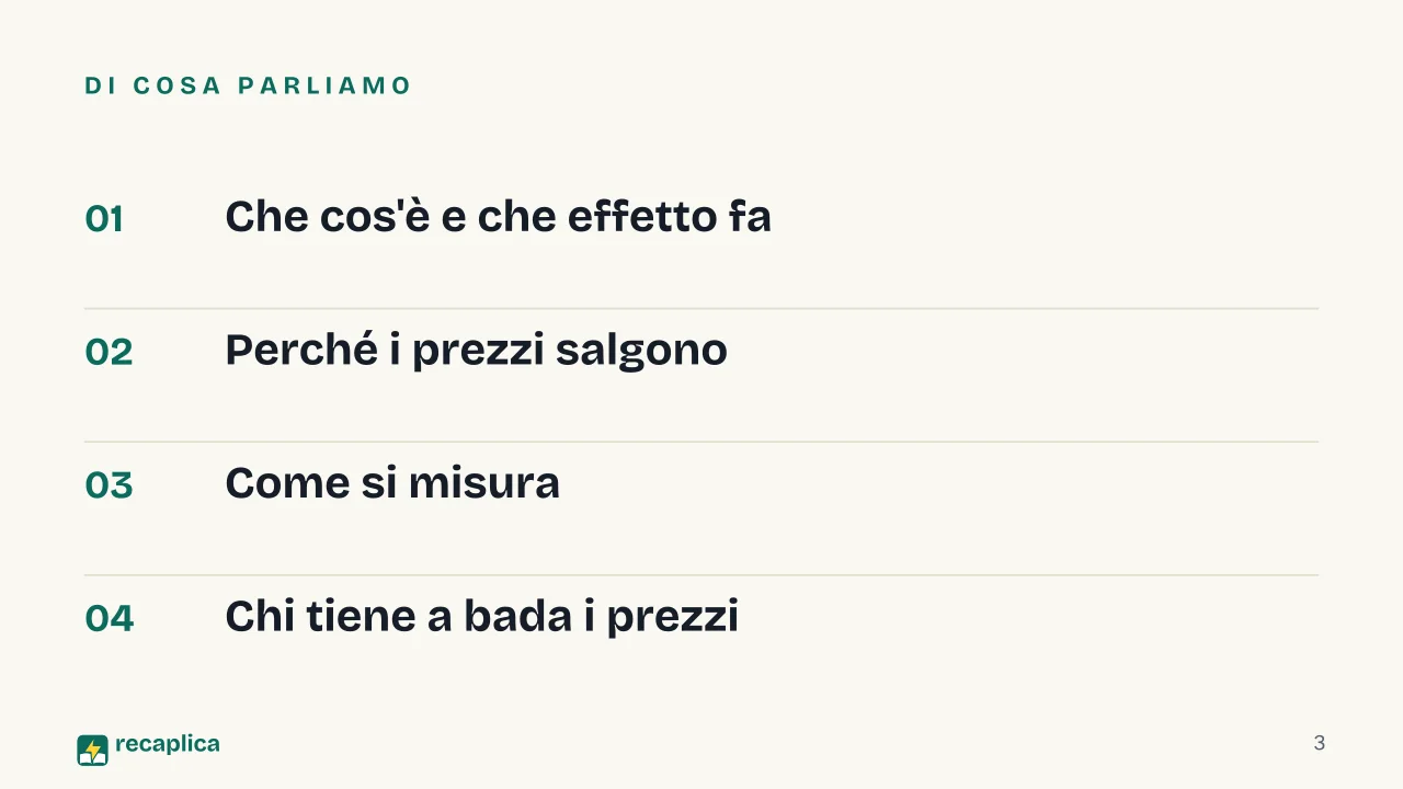 Slide 3 della presentazione su Inflazione: Di cosa parliamo