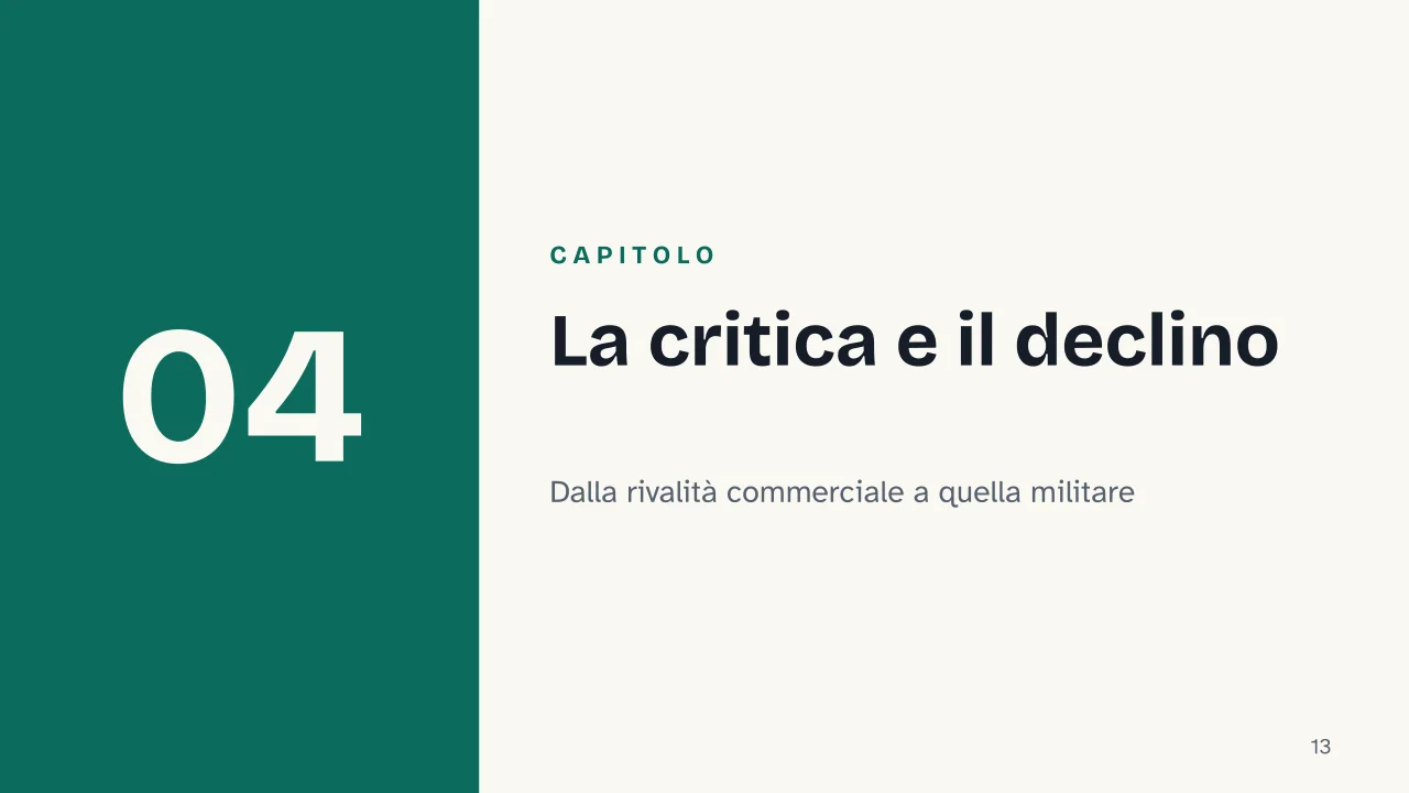 Slide 13 della presentazione su Mercantilismo: Capitolo 04: La critica e il declino