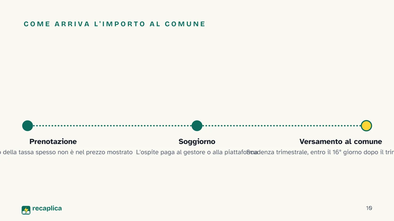 Slide 10 della presentazione su Tassa di soggiorno, cos'è, chi paga e quanto costa: Come arriva l'importo al comune
