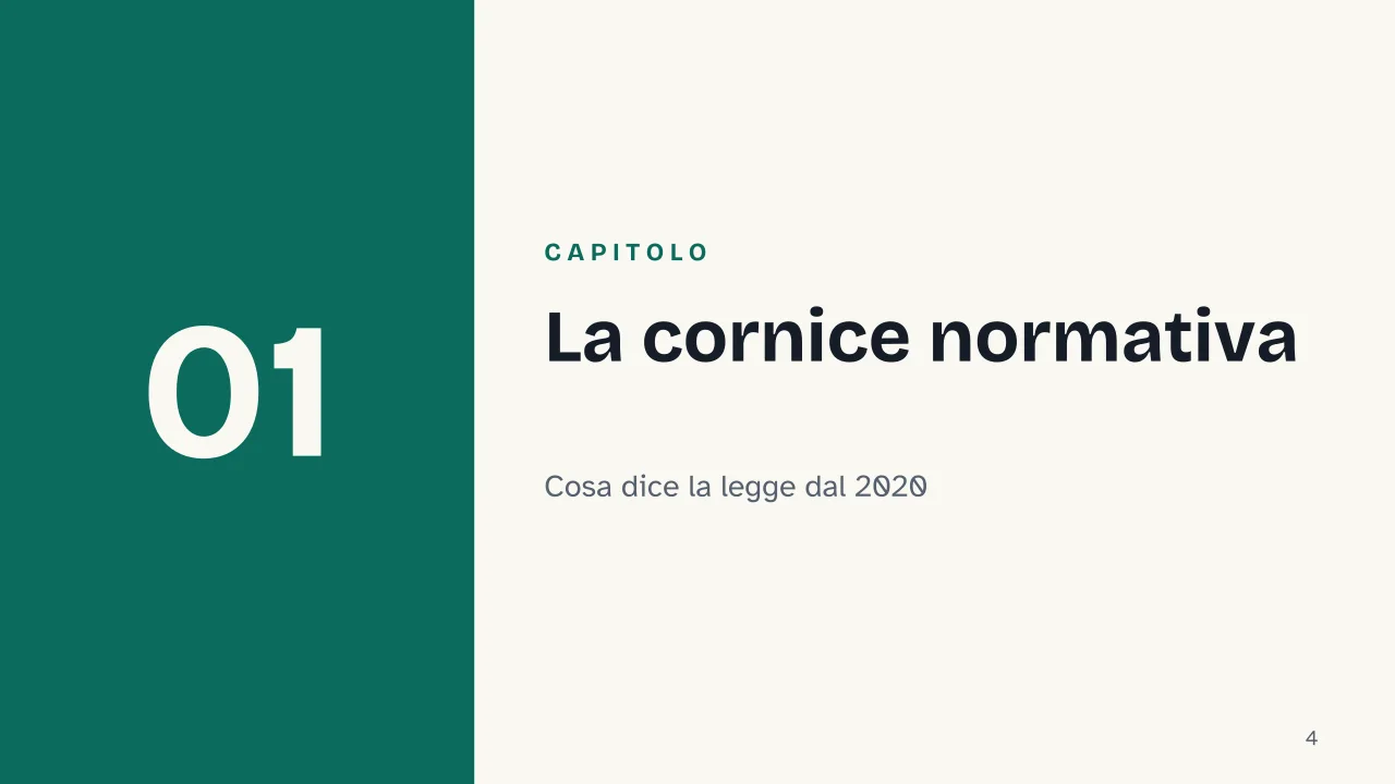 Slide 4 della presentazione su Firma digitale con SPID: Capitolo 01: La cornice normativa