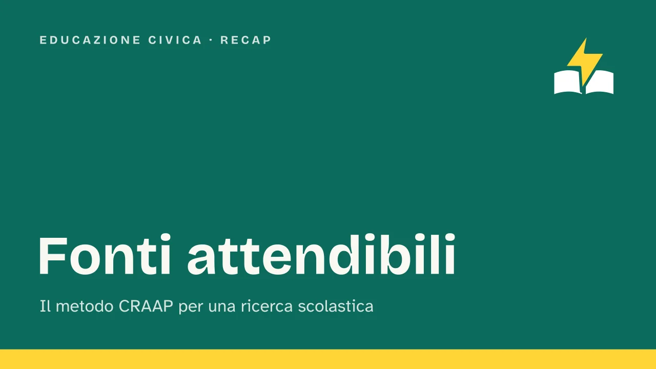 Slide 1 della presentazione su Fonti attendibili per una ricerca scolastica: Fonti attendibili