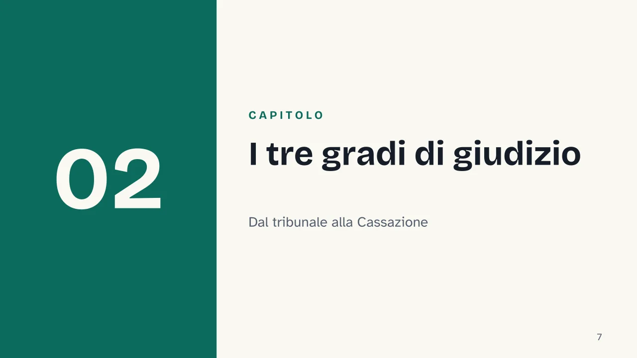 Slide 7 della presentazione su Ordinamento giudiziario in Italia: Capitolo 02: I tre gradi di giudizio