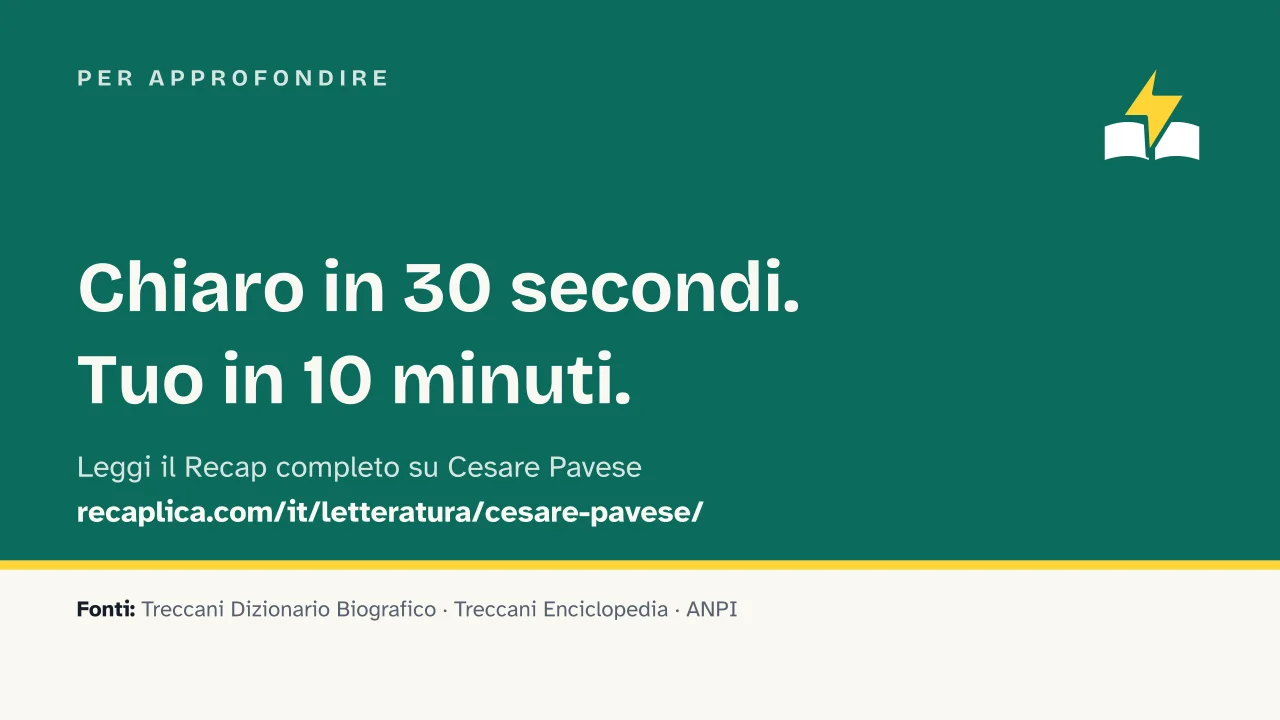 Slide 16 della presentazione su Cesare Pavese: Per approfondire