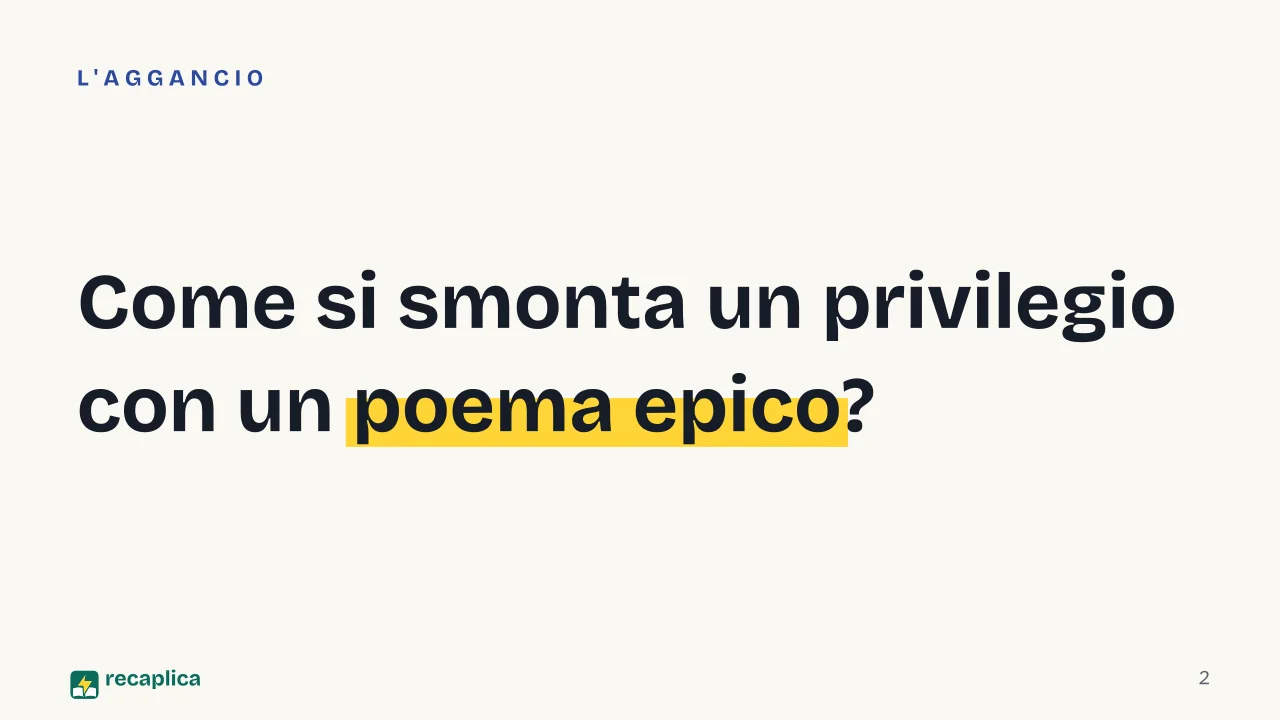 Slide 2 della presentazione su Giuseppe Parini: Come si smonta un privilegio con un poema epico?