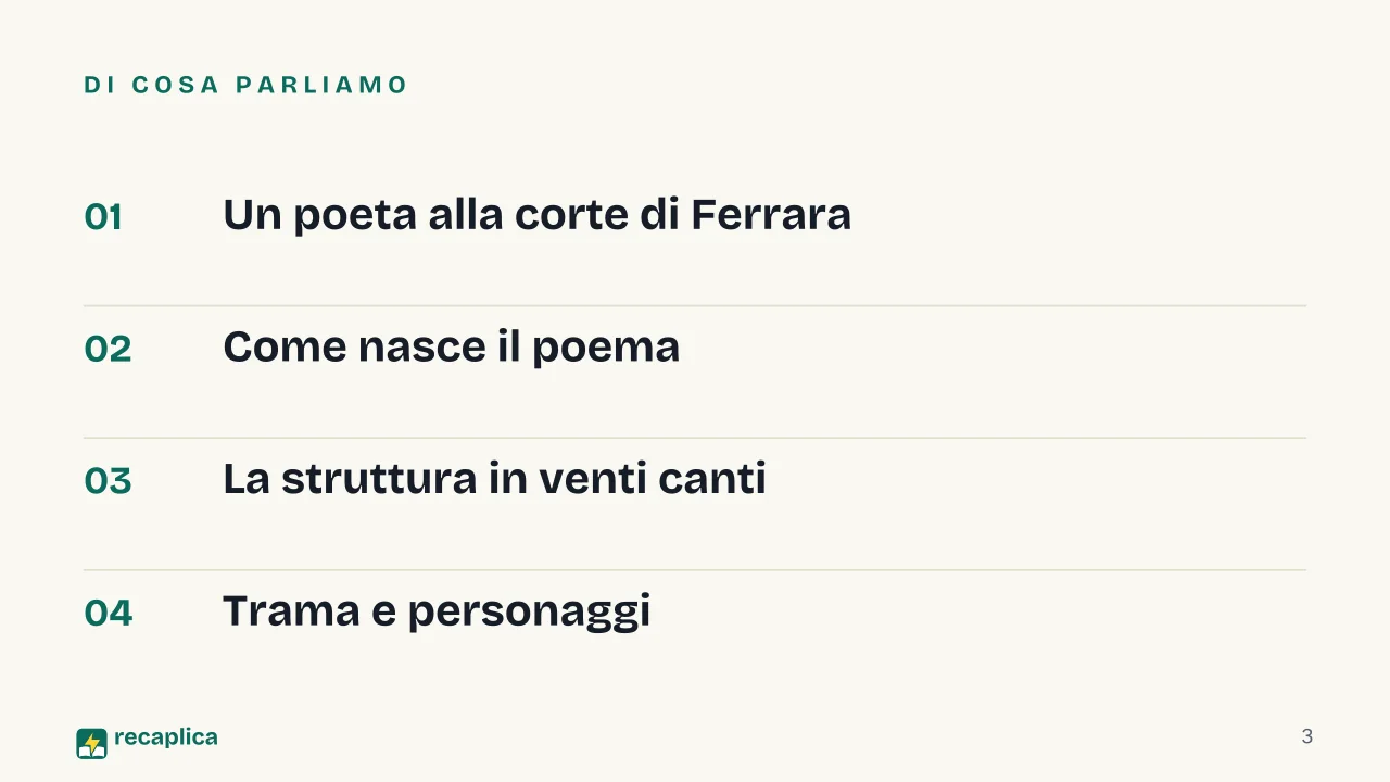 Slide 3 della presentazione su Torquato Tasso: Di cosa parliamo