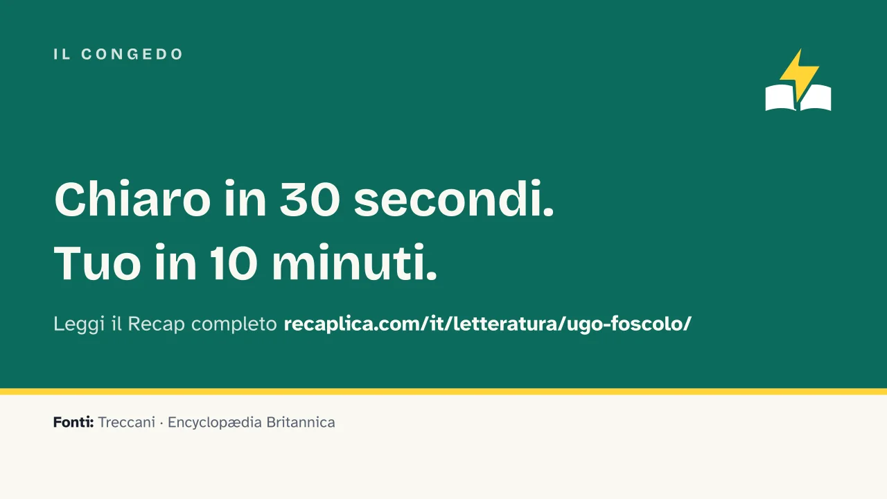 Slide 14 della presentazione su Ugo Foscolo: Il congedo